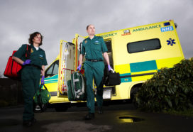Paramedics arrive at someone's home