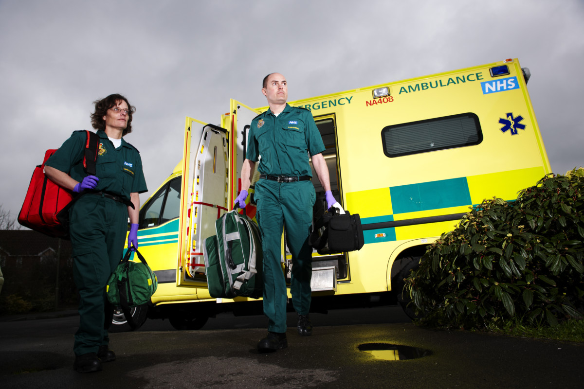 Paramedics arrive at someone's home