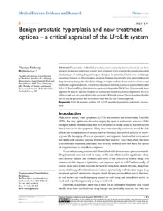 Benign prostatic hyperplasia and new treatment options - a critical ...